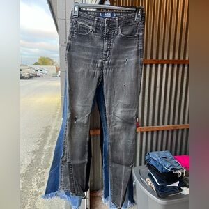 Black Skinny Distressed Jeans with Worn-In Look